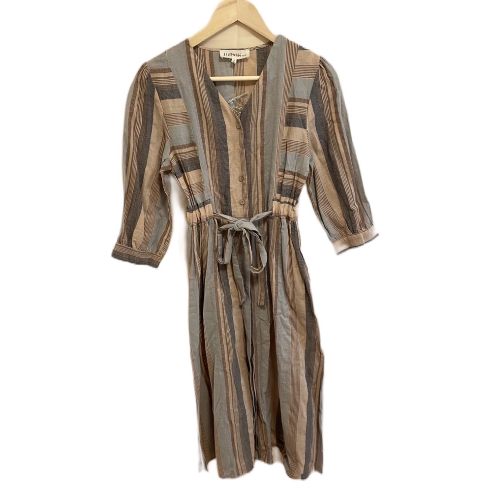 BRASS & ROE by cts Linen Button Down Maxi Dress